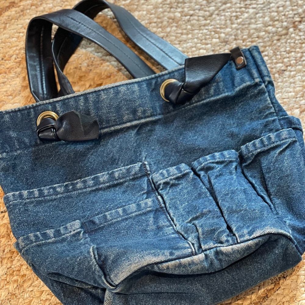 Clare V Blue Denim Tote Bag